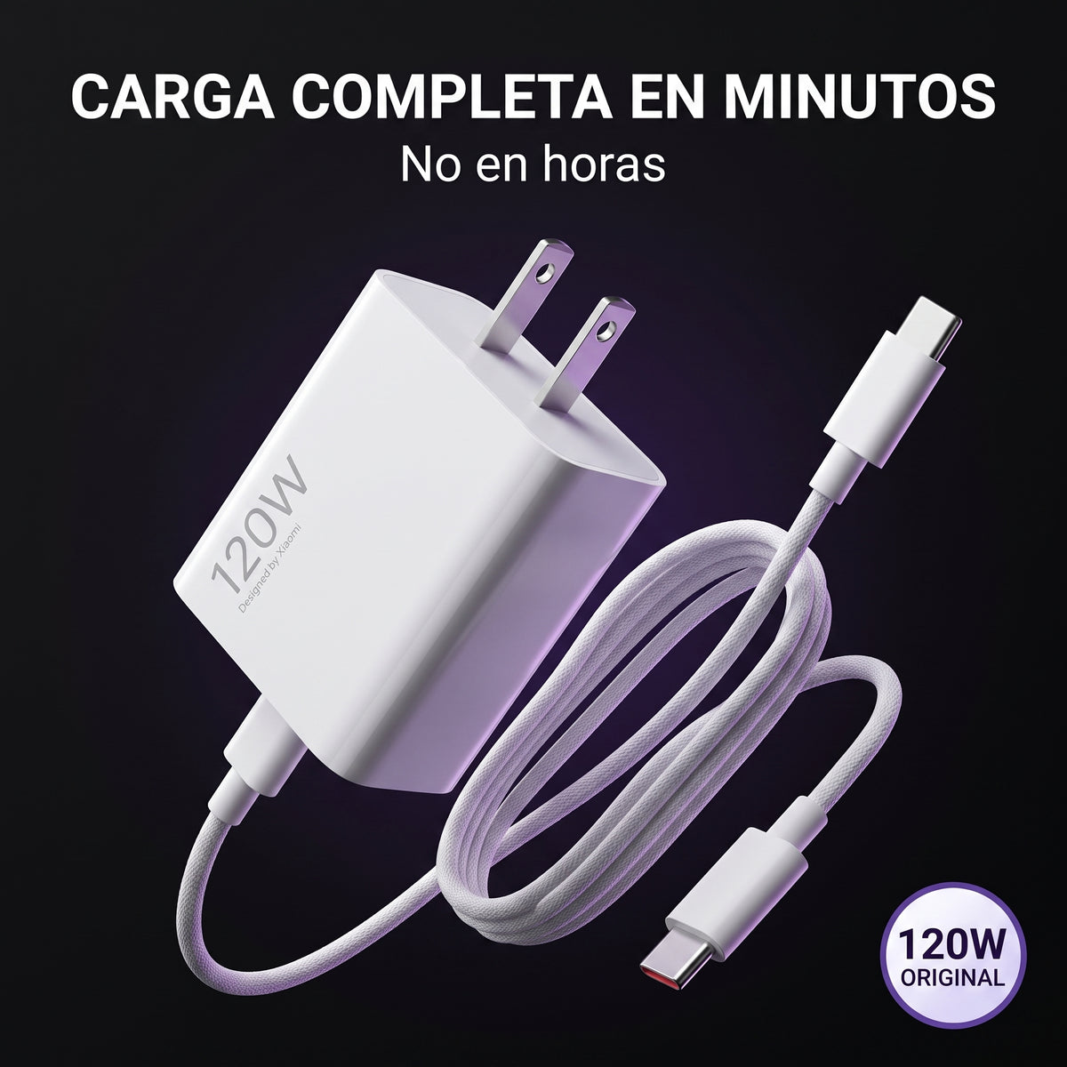 Cargador Xiaomi Original 120W - Carga completa en minutos