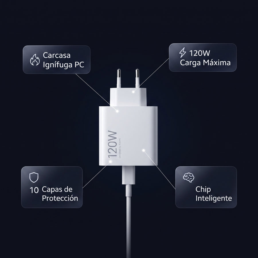 Especificaciones del Cargador Xiaomi 120W